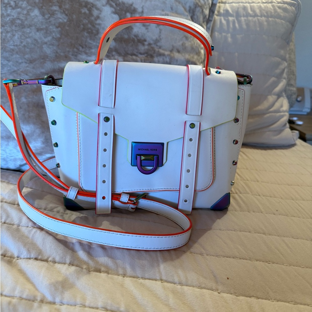 Michael Kors White\Neon Purse
